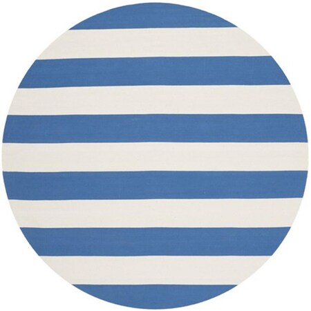 Safavieh Montauk Hand Woven Round Rug- Blue - White- 6 x 6 ft. MTK712C-6R